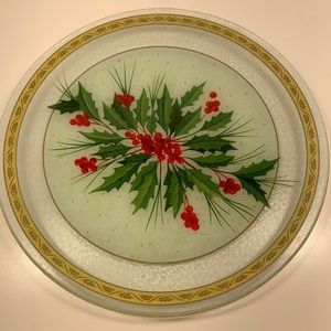 Christmas Cookie Platter, Gotham- Festive Holly pattern